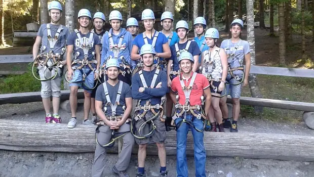 Group picture of the apprentices on a climbing trip in Montafon